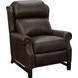 Thornfield Ashford Walnut Leather Push Thru The Arms Recliner with Nailhead Trim