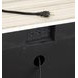 Foxrun Hollow Ravenwood Black and White 2 Drawer Marble Top Nightstand with USB Charging
