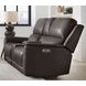 Easton Steamboat Brown Leather 76" Zero Gravity Power Reclining Loveseat with Console and USB Charging