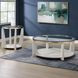 Wanda Beige Round Glass Top Coffee Table with Casters
