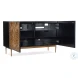 Impression Black And Bronze Gold 2 Door Entertainment Credenza
