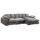 Plunge Charcoal 3 Piece Modular Large Sectional with Pillows