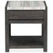 Plum Creek Ravenwood Black and White Rectangular Marble Top End Table