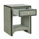 Kora Green Stripes 1 Drawer Open Nightstand