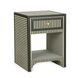Kora Green Stripes 1 Drawer Open Nightstand
