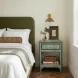 Kora Green Stripes 1 Drawer Open Nightstand