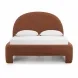 Orphea Autumn Red Performance Fabric Queen Upholstered Panel Bed