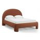 Orphea Autumn Red Performance Fabric Queen Upholstered Panel Bed
