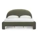 Orphea Kale Green Performance Fabric King Upholstered Panel Bed