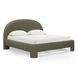 Orphea Kale Green Performance Fabric King Upholstered Panel Bed