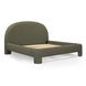 Orphea Kale Green Performance Fabric King Upholstered Panel Bed