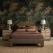 Orphea Kale Green Performance Fabric King Upholstered Panel Bed