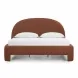 Orphea Autumn Red Performance Fabric King Upholstered Panel Bed
