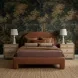 Orphea Autumn Red Performance Fabric King Upholstered Panel Bed