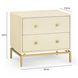 Pesce Cream and Gold 2 Drawer Nightstand