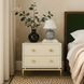 Pesce Cream and Gold 2 Drawer Nightstand