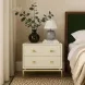 Pesce Cream and Gold 2 Drawer Nightstand