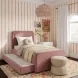 Briella Salmon Performance Velvet Twin Upholstered Panel Storage Trundle Bed