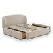 Corey Taupe Performance Fabric Queen Upholstered Storage Panel Bed