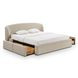 Corey Taupe Performance Fabric King Upholstered Storage Panel Bed
