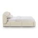Corey Cream Performance Fabric Queen Upholstered Storage Panel Bed