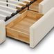 Corey Cream Performance Fabric King Upholstered Storage Panel Bed