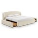Corey Cream Performance Fabric King Upholstered Storage Panel Bed