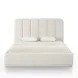 Parker Cream Performance Fabric King Upholstered Panel Bed