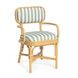 Dorine Mint Green and White Performance Fabric Upholstered Arm Chair