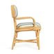 Dorine Mint Green and White Performance Fabric Upholstered Arm Chair