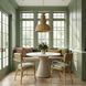 Dorine Mint Green and White Performance Fabric Upholstered Arm Chair