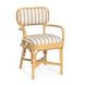 Dorine Khaki and White Performance Fabric Upholstered Arm Chair