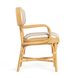 Dorine Khaki and White Performance Fabric Upholstered Arm Chair