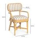 Dorine Khaki and White Performance Fabric Upholstered Arm Chair