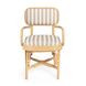 Dorine Khaki and White Performance Fabric Upholstered Arm Chair