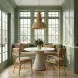 Dorine Khaki and White Performance Fabric Upholstered Arm Chair