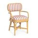 Dorine Cherry and White Performance Fabric Upholstered Arm Chair