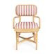 Dorine Cherry and White Performance Fabric Upholstered Arm Chair