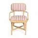 Dorine Cherry and White Performance Fabric Upholstered Arm Chair