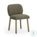 Foxy Olive Green Textured Performance Fabric Dining Chair