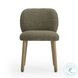 Foxy Olive Green Textured Performance Fabric Dining Chair