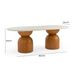 Cynthia Brown and Travertine Concrete 87" Outdoor Long Oval Dining Table