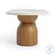 Cynthia Brown and Travertine Concrete 87" Outdoor Long Oval Dining Table