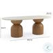 Cynthia Brown and Travertine Concrete 87" Outdoor Long Oval Dining Table