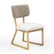 Bobbie Cream and Gray Performance Fabric Upholstered Dining Chair