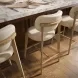 Carnation Cream Upholstered Counter Height Stool