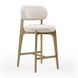 Carnation Cream Performance Fabric Upholstered Counter Height Stool