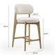 Carnation Cream Performance Fabric Upholstered Counter Height Stool