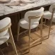 Carnation Cream Performance Fabric Upholstered Counter Height Stool