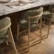 Carnation Forest Green Performance Fabric Upholstered Counter Height Stool
